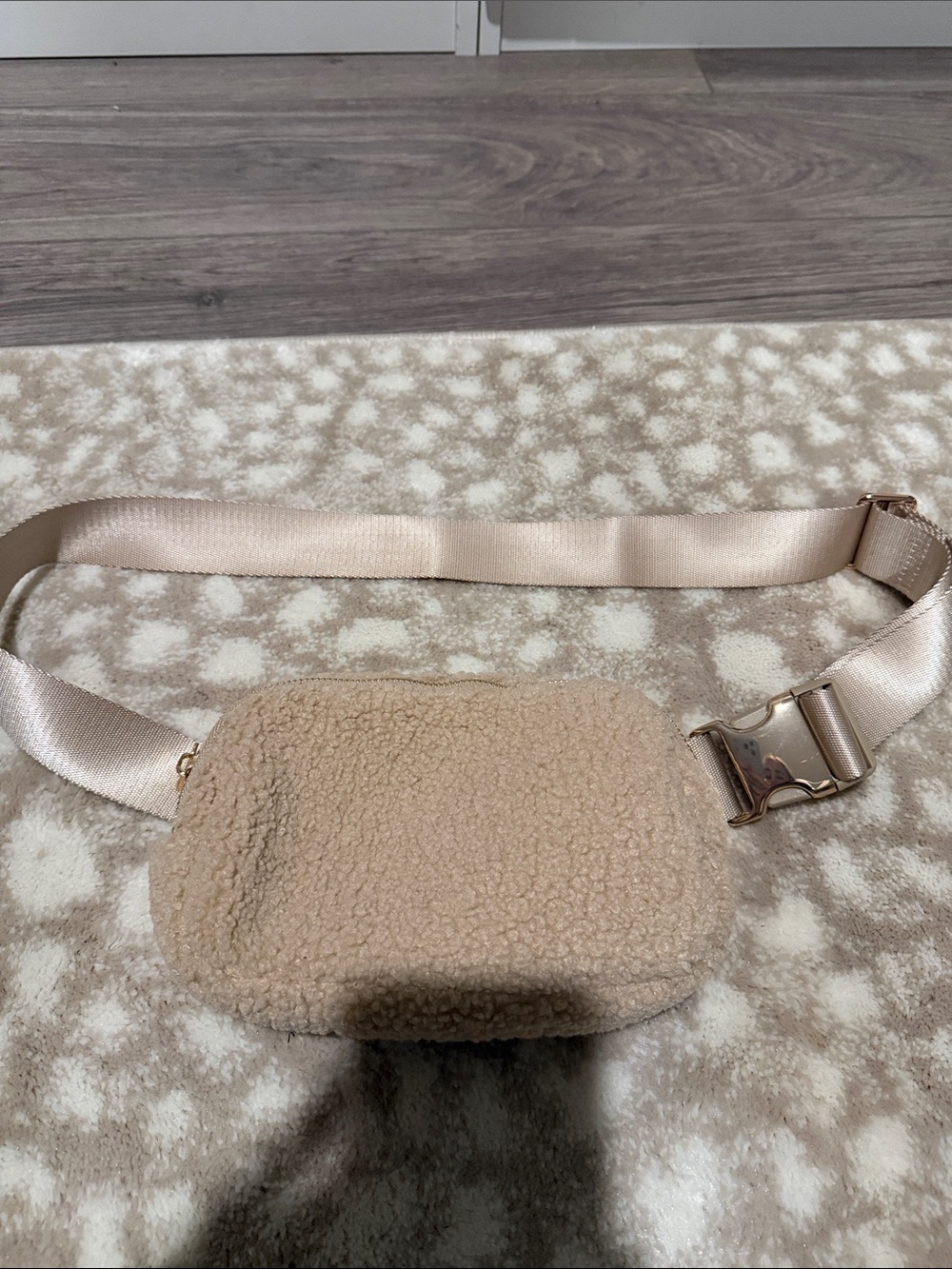 Beige Sherpa Fanny Pack Belt Bag